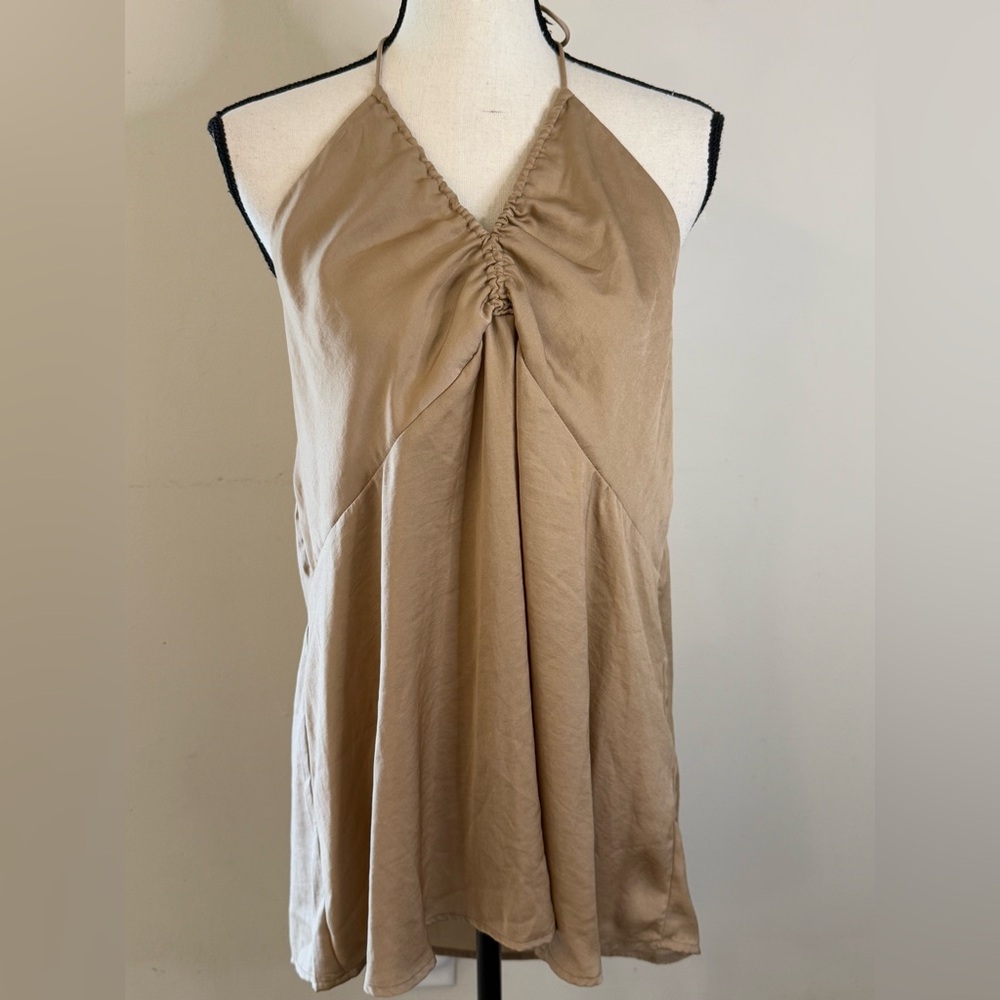 Banana Republic Halter shirt in Tan/Gold, XL